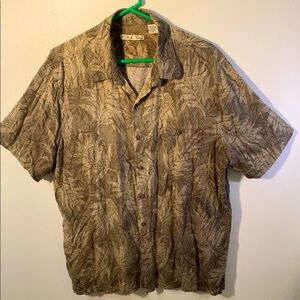 Men's Casual Leaf Print Shirt